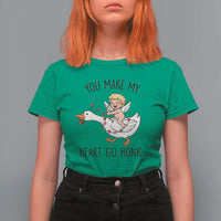 Funny Valentine Goose T Shirt For Women You Make My Heart Go Honk - Wonder Print Shop