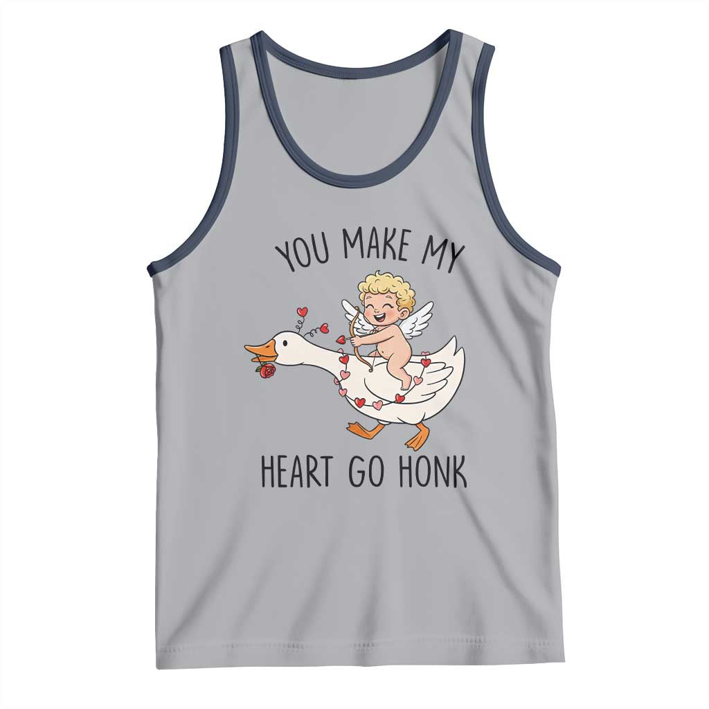 Funny Valentine Goose Tank Top You Make My Heart Go Honk - Wonder Print Shop