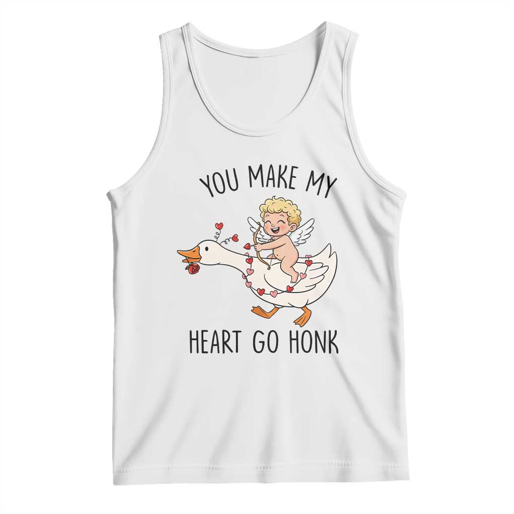 Funny Valentine Goose Tank Top You Make My Heart Go Honk - Wonder Print Shop