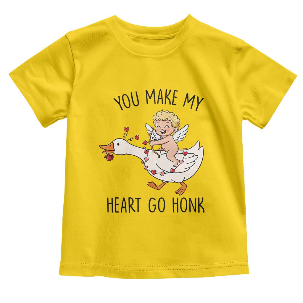Funny Valentine Goose Toddler T Shirt You Make My Heart Go Honk - Wonder Print Shop