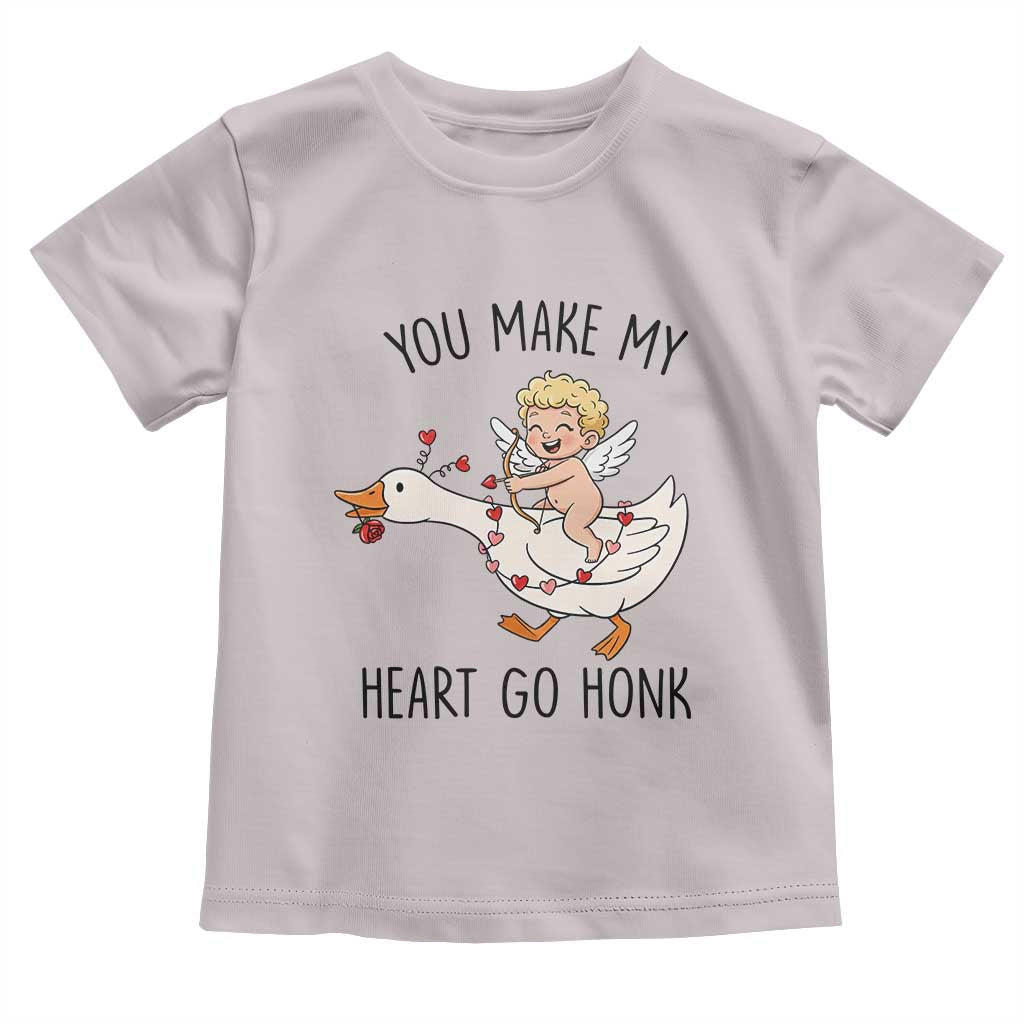 Funny Valentine Goose Toddler T Shirt You Make My Heart Go Honk - Wonder Print Shop
