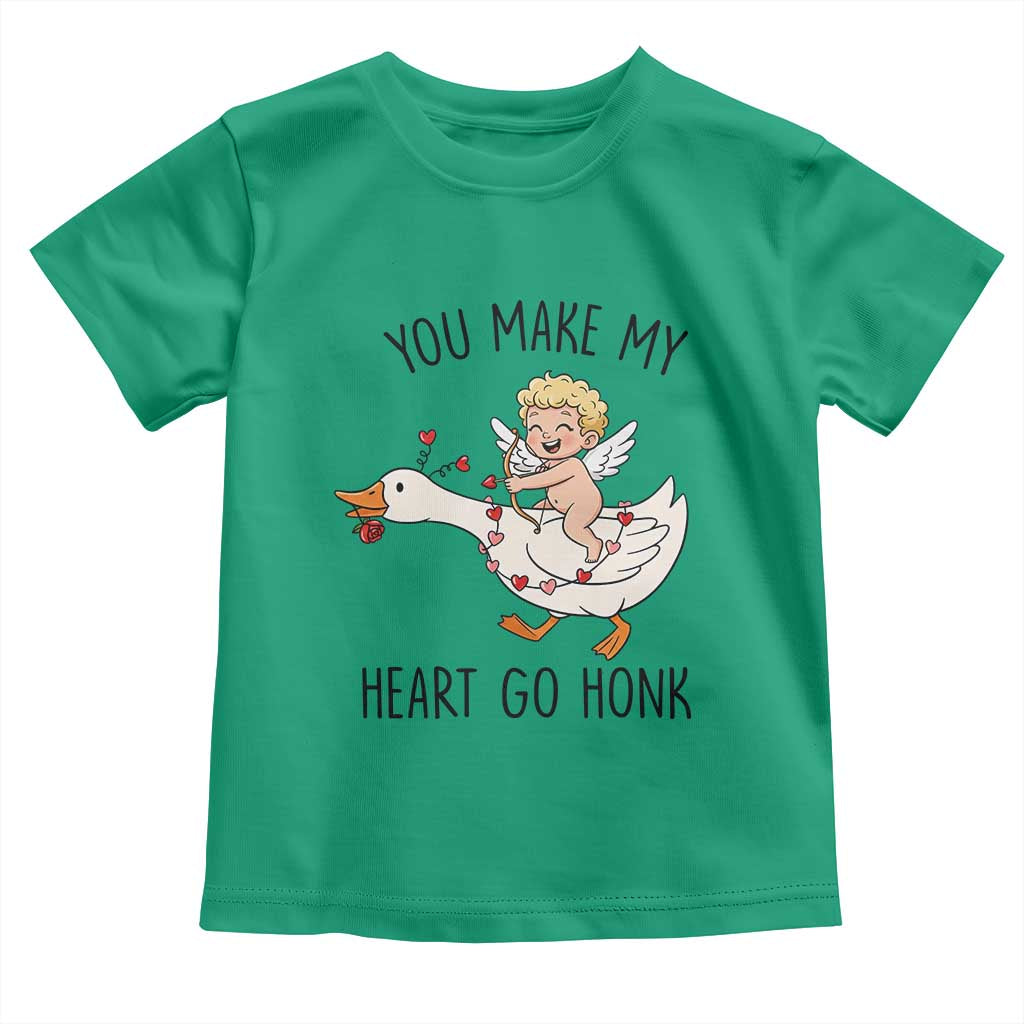 Funny Valentine Goose Toddler T Shirt You Make My Heart Go Honk - Wonder Print Shop