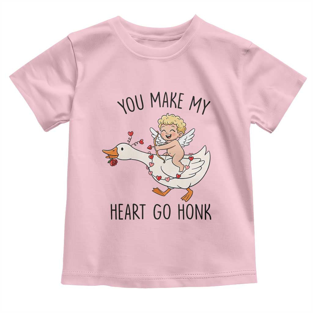Funny Valentine Goose Toddler T Shirt You Make My Heart Go Honk - Wonder Print Shop