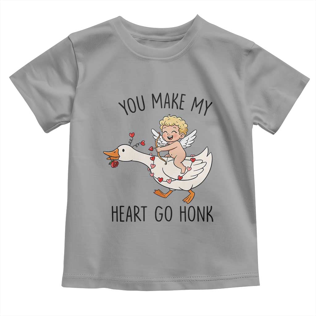 Funny Valentine Goose Toddler T Shirt You Make My Heart Go Honk - Wonder Print Shop