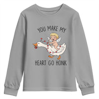 Funny Valentine Goose Youth Sweatshirt You Make My Heart Go Honk - Wonder Print Shop