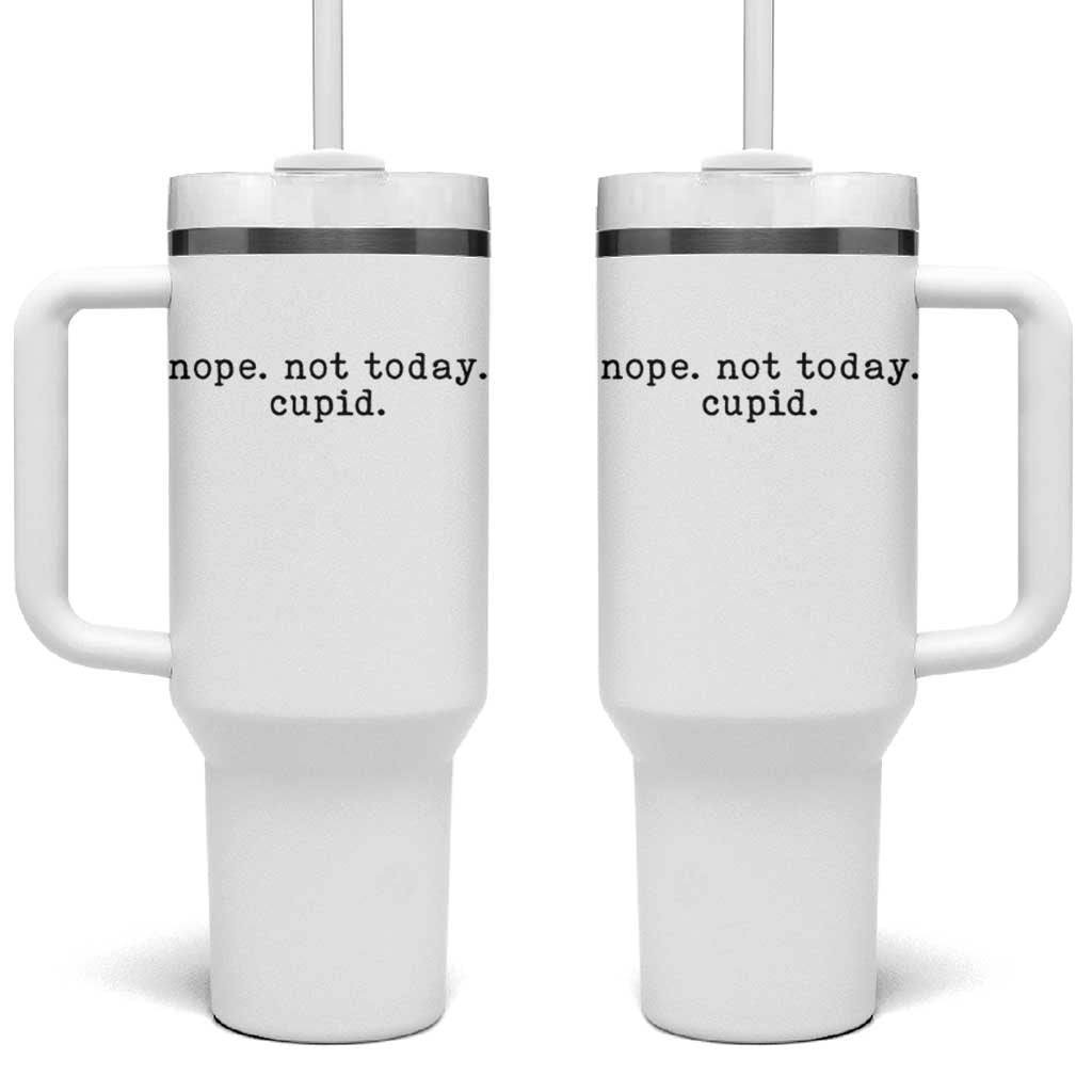 Nope Not Today Cupid Tumbler With Handle Funny Valentine Sarcastic - Wonder Print Shop