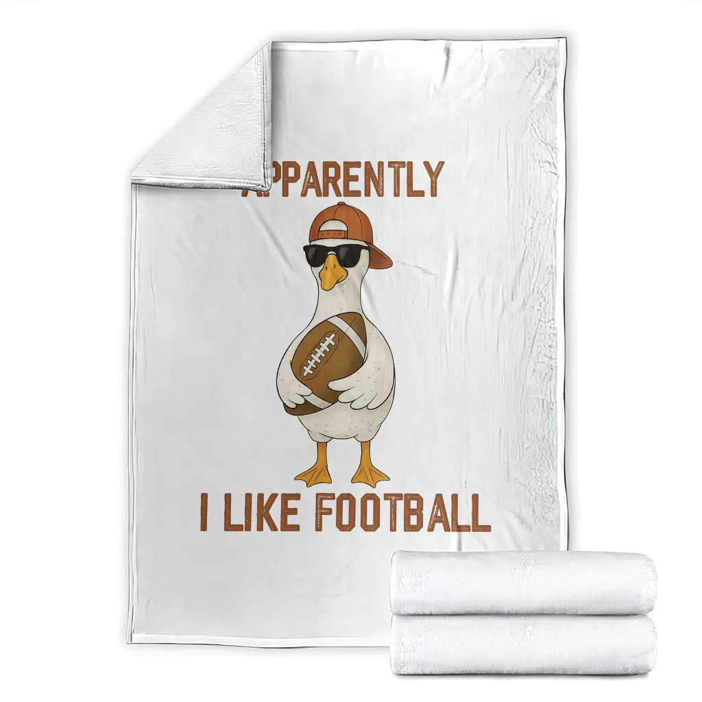 Funny Goose Football Meme Throw Blanket Apparently I Like Football - Wonder Print Shop