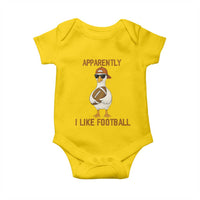 Funny Goose Football Meme Baby Onesie Apparently I Like Football - Wonder Print Shop