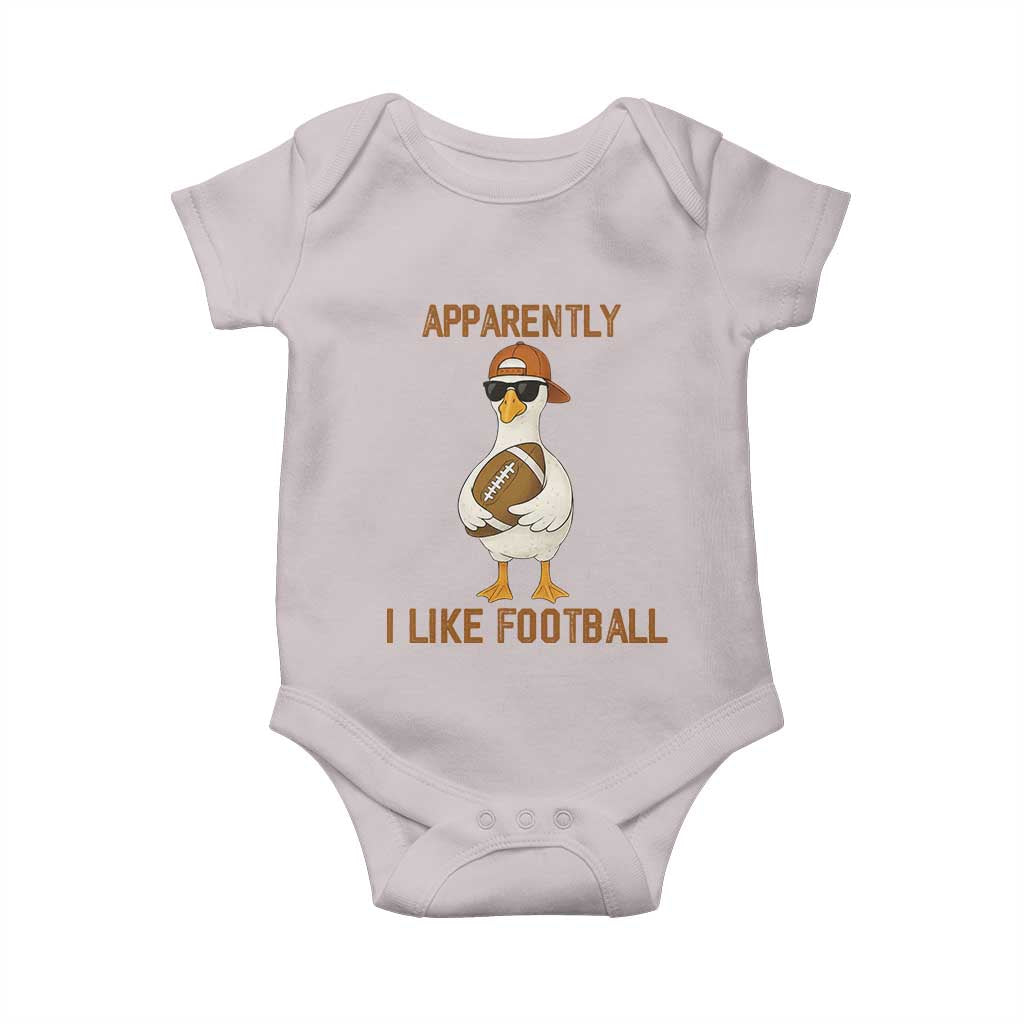 Funny Goose Football Meme Baby Onesie Apparently I Like Football - Wonder Print Shop