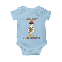 Funny Goose Football Meme Baby Onesie Apparently I Like Football - Wonder Print Shop