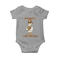 Funny Goose Football Meme Baby Onesie Apparently I Like Football - Wonder Print Shop