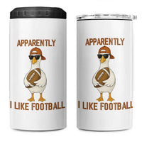 Funny Goose Football Meme 4 in 1 Can Cooler Tumbler Apparently I Like Football - Wonder Print Shop