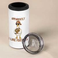 Funny Goose Football Meme 4 in 1 Can Cooler Tumbler Apparently I Like Football - Wonder Print Shop