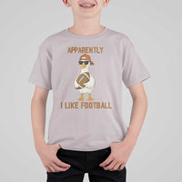 Funny Goose Football Meme T Shirt For Kid Apparently I Like Football - Wonder Print Shop