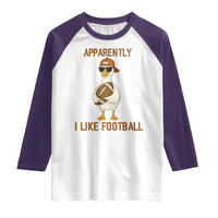 Funny Goose Football Meme Raglan Shirt Apparently I Like Football - Wonder Print Shop