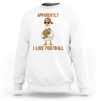 Funny Goose Football Meme Sweatshirt Apparently I Like Football - Wonder Print Shop