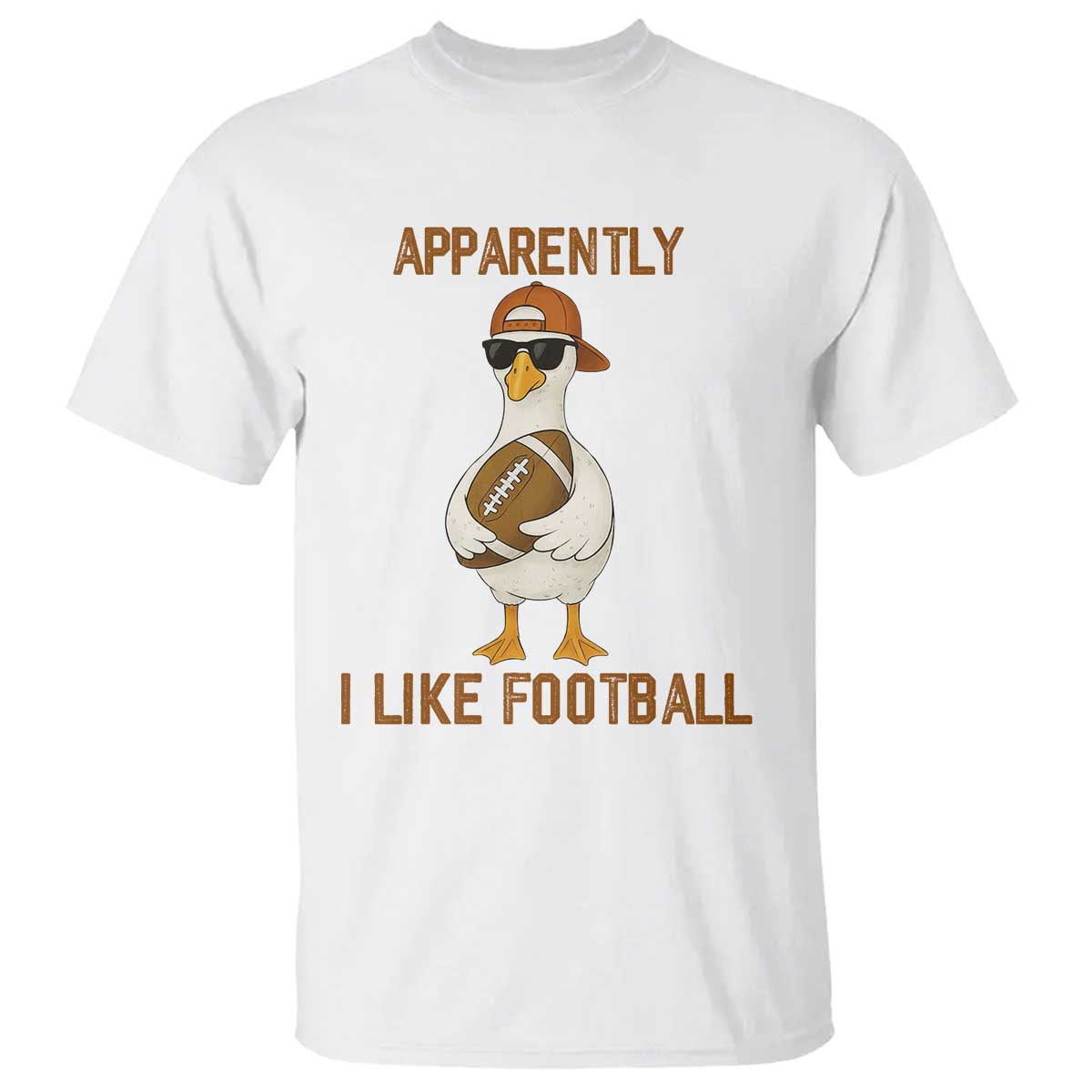 Funny Goose Football Meme T Shirt Apparently I Like Football - Wonder Print Shop