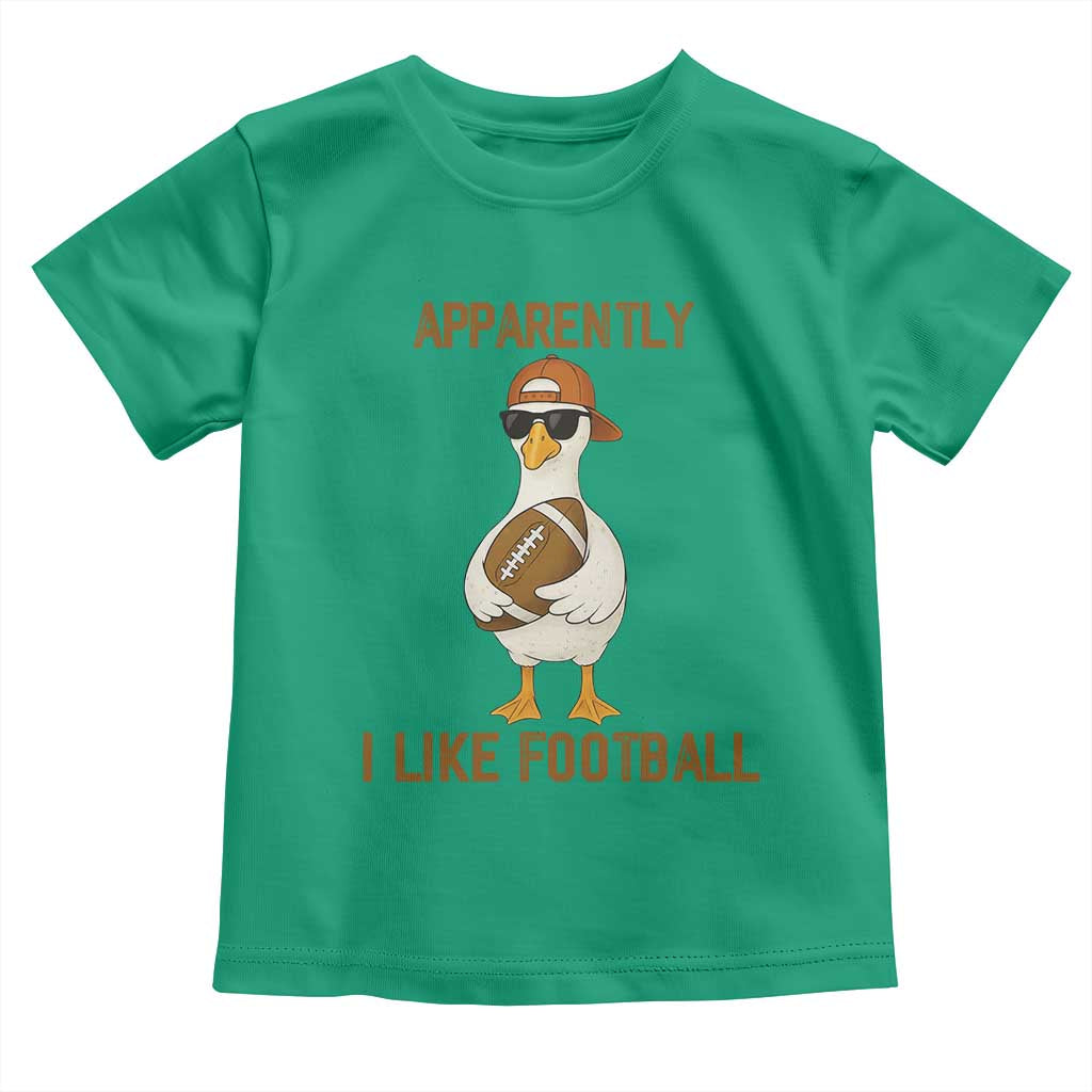 Funny Goose Football Meme Toddler T Shirt Apparently I Like Football - Wonder Print Shop