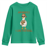 Funny Goose Football Meme Youth Sweatshirt Apparently I Like Football - Wonder Print Shop
