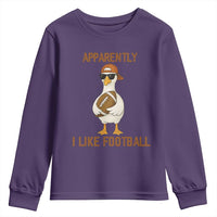 Funny Goose Football Meme Youth Sweatshirt Apparently I Like Football - Wonder Print Shop