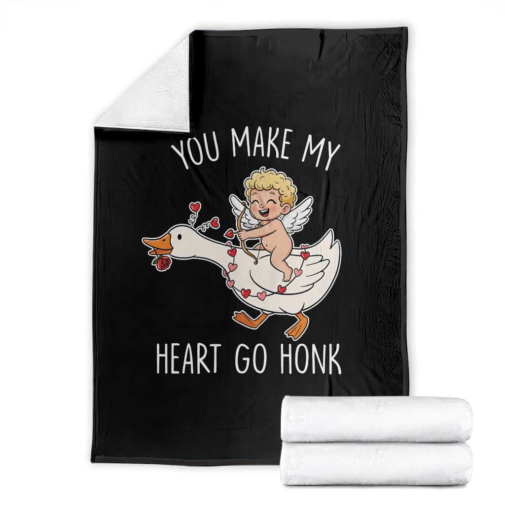 You Make My Heart Go Honk Throw Blanket Funny Valentine Goose - Wonder Print Shop
