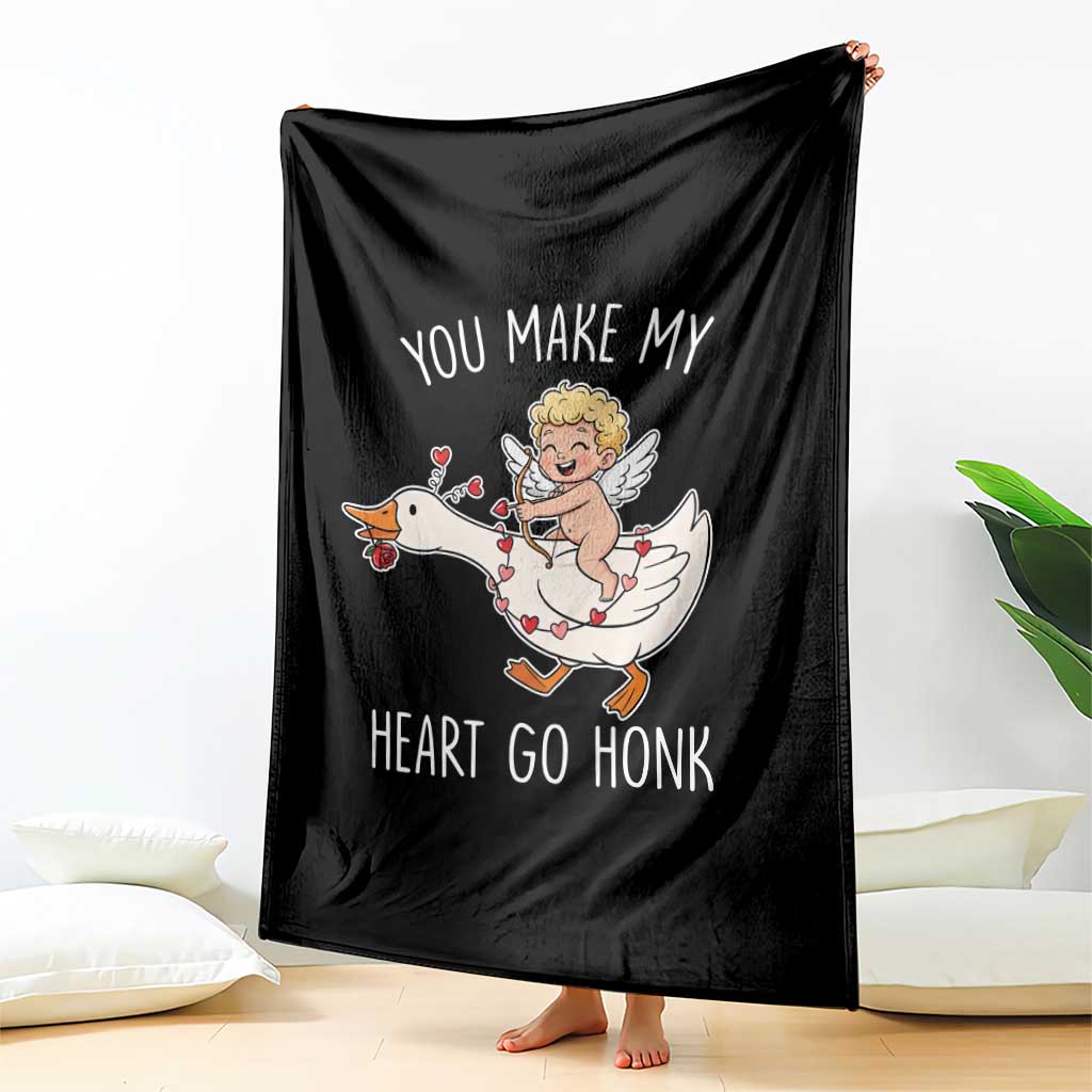 You Make My Heart Go Honk Throw Blanket Funny Valentine Goose - Wonder Print Shop