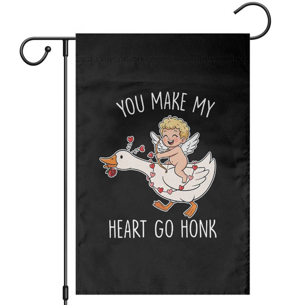 You Make My Heart Go Honk Garden Flag Funny Valentine Goose - Wonder Print Shop