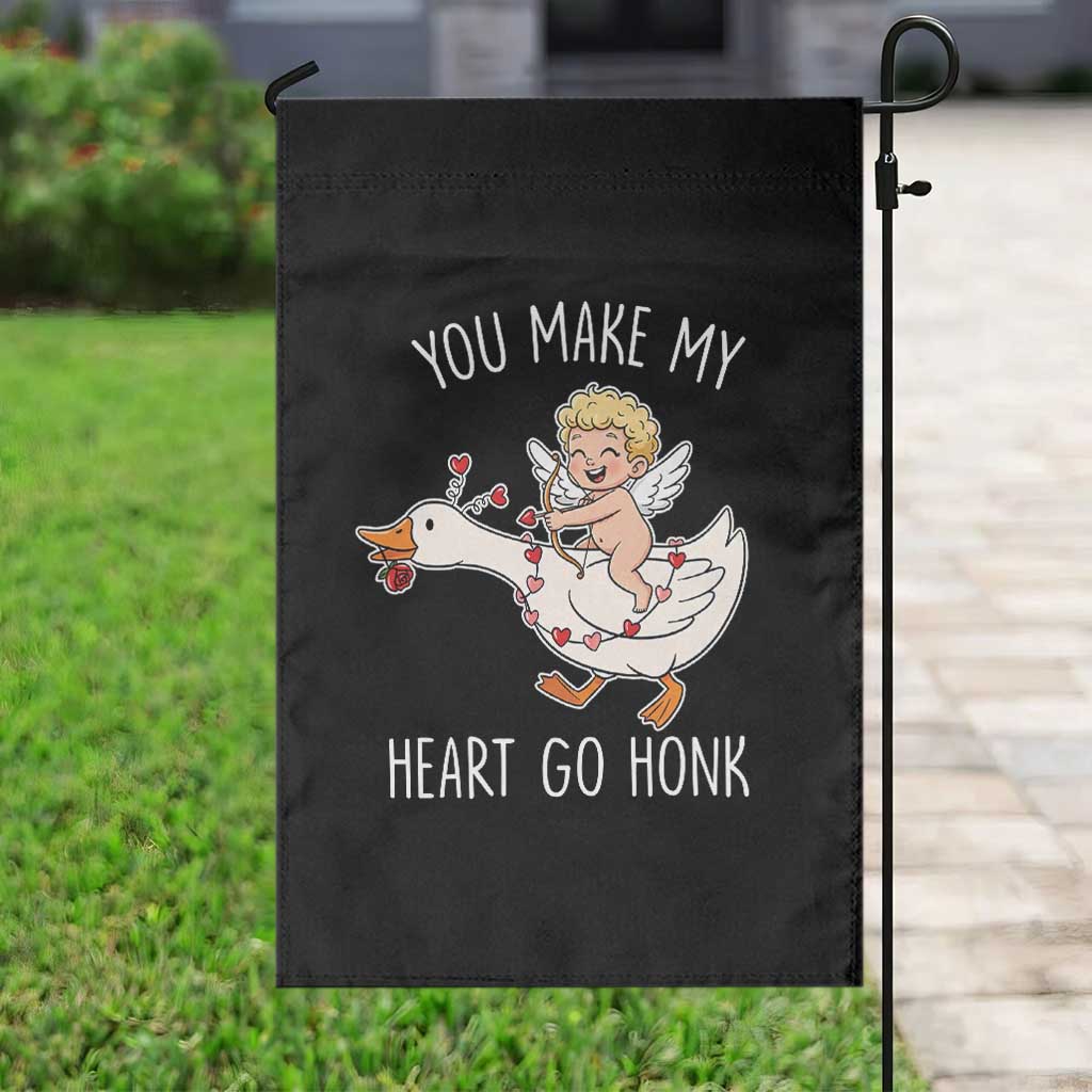You Make My Heart Go Honk Garden Flag Funny Valentine Goose - Wonder Print Shop