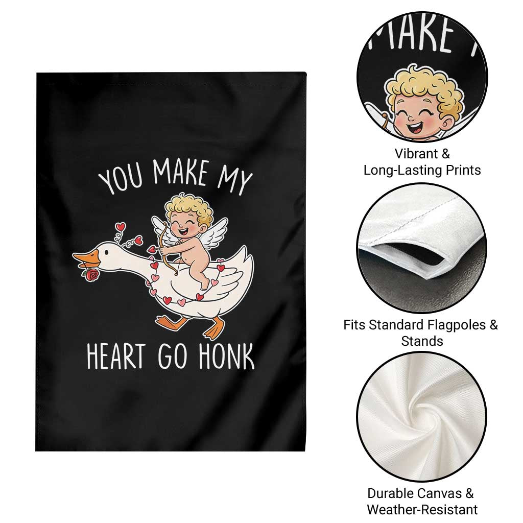 You Make My Heart Go Honk Garden Flag Funny Valentine Goose - Wonder Print Shop