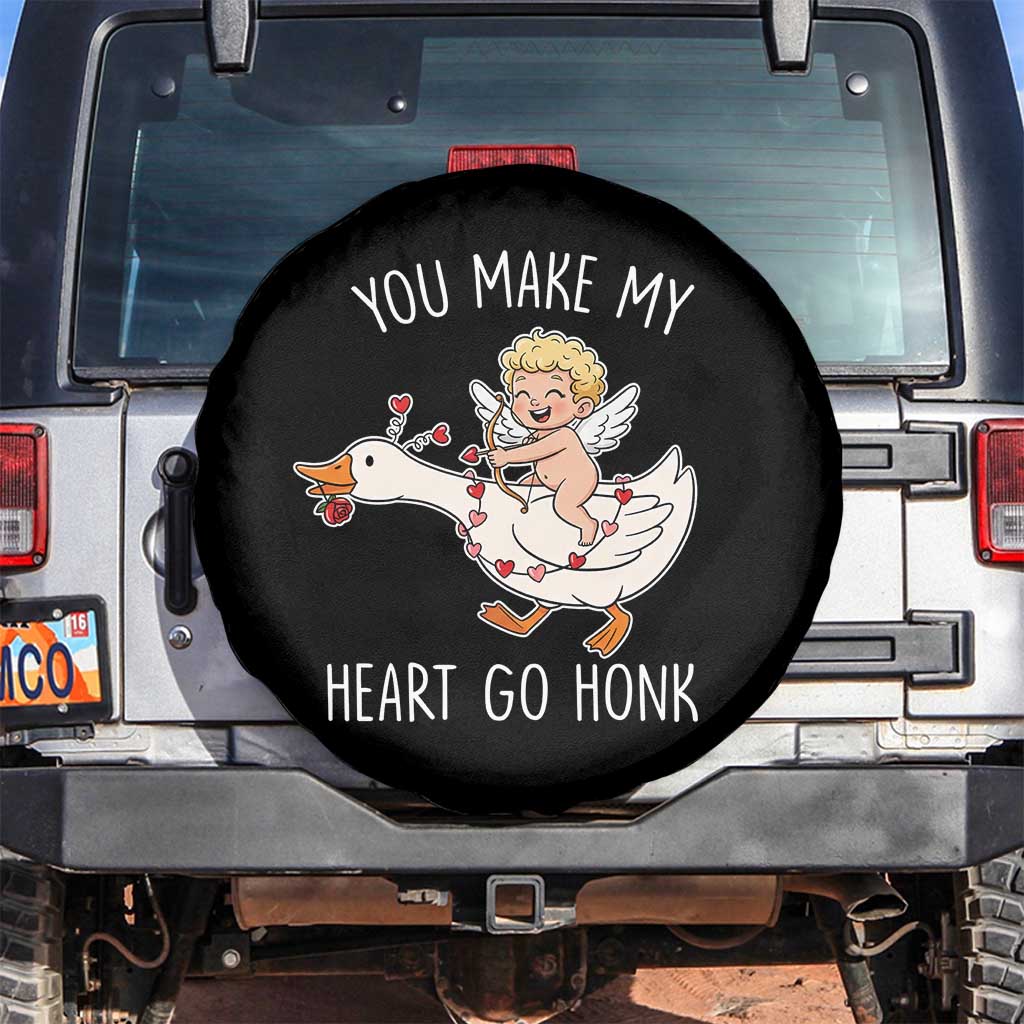 You Make My Heart Go Honk Spare Tire Cover Funny Valentine Goose - Wonder Print Shop