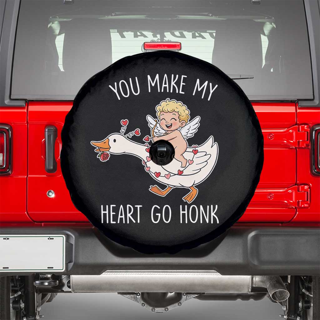 You Make My Heart Go Honk Spare Tire Cover Funny Valentine Goose - Wonder Print Shop