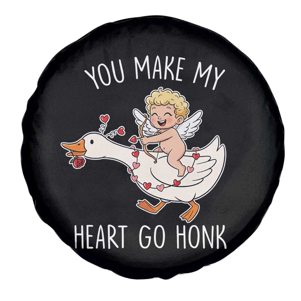 You Make My Heart Go Honk Spare Tire Cover Funny Valentine Goose - Wonder Print Shop