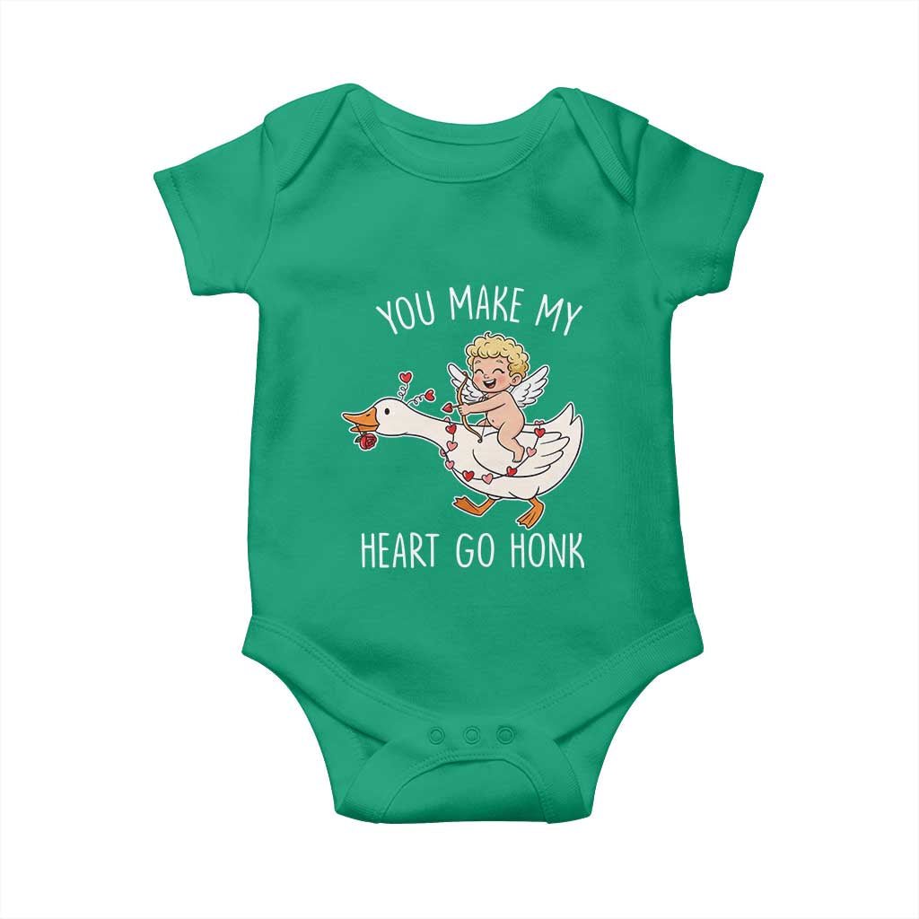 You Make My Heart Go Honk Baby Onesie Funny Valentine Goose - Wonder Print Shop