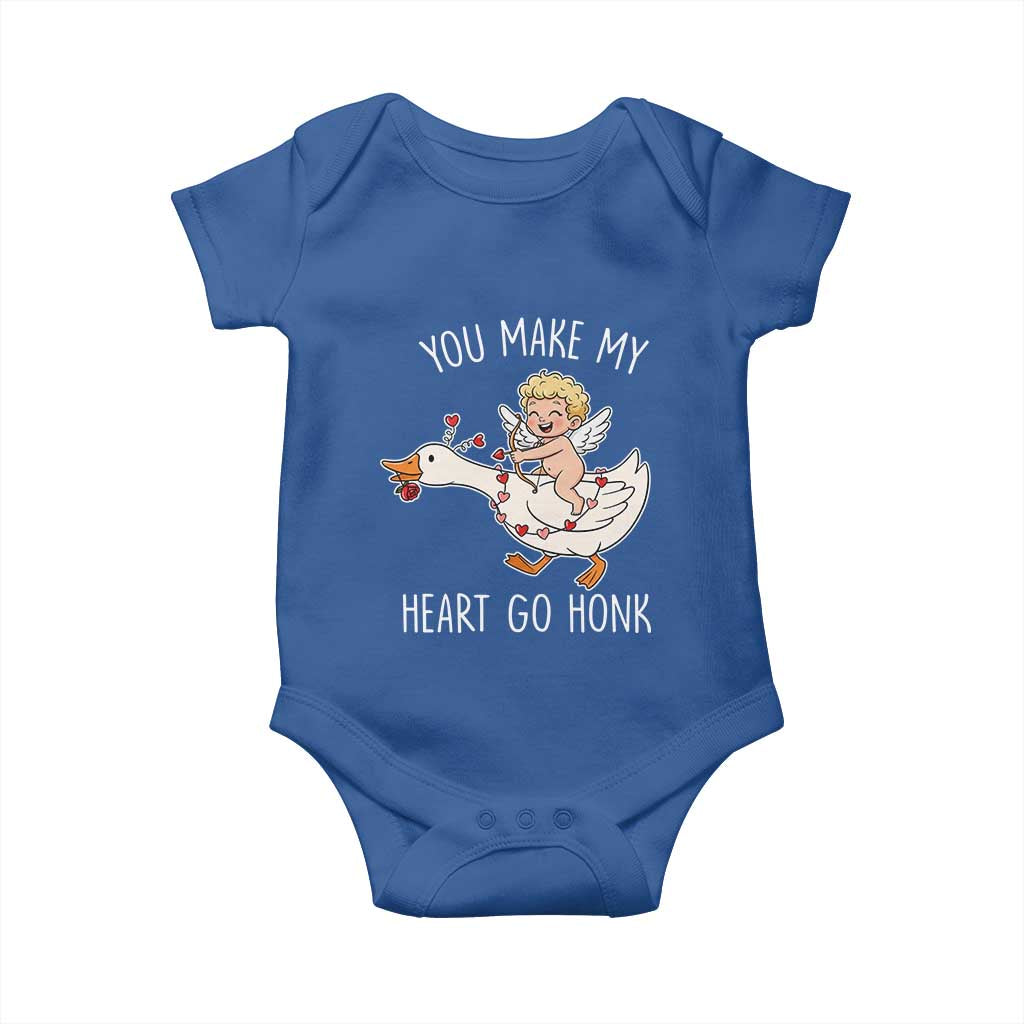 You Make My Heart Go Honk Baby Onesie Funny Valentine Goose - Wonder Print Shop