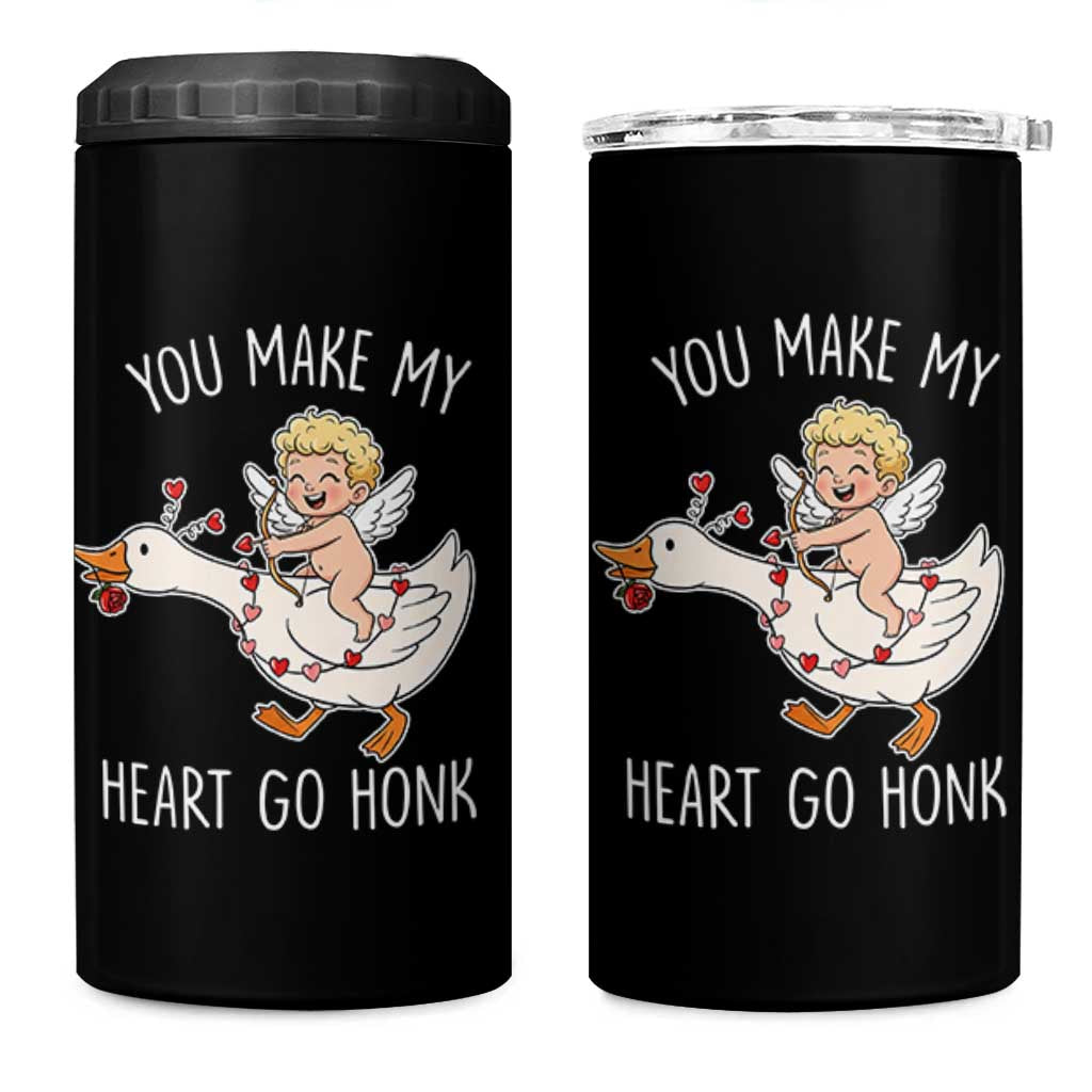 You Make My Heart Go Honk 4 in 1 Can Cooler Tumbler Funny Valentine Goose - Wonder Print Shop