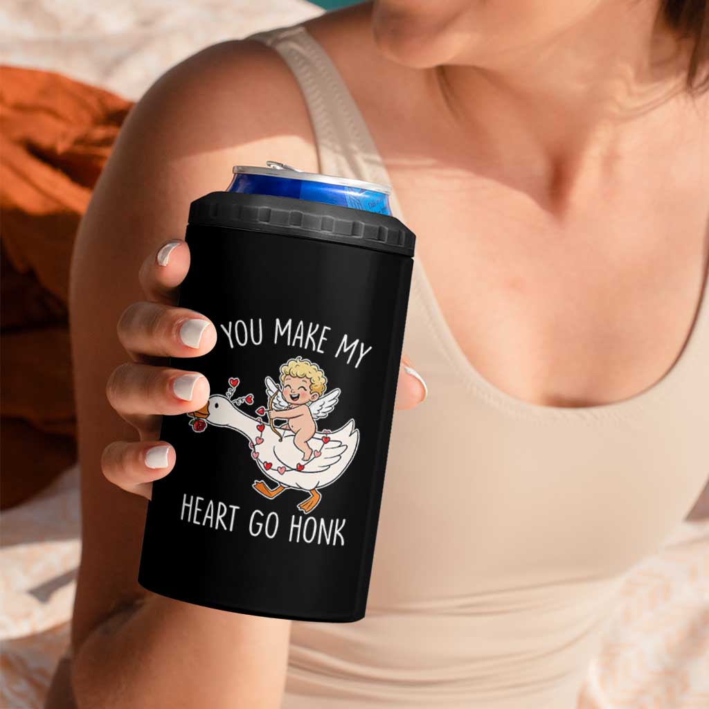 You Make My Heart Go Honk 4 in 1 Can Cooler Tumbler Funny Valentine Goose - Wonder Print Shop
