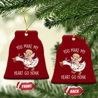 You Make My Heart Go Honk Ceramic Ornament Funny Valentine Goose - Wonder Print Shop