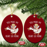 You Make My Heart Go Honk Ceramic Ornament Funny Valentine Goose - Wonder Print Shop