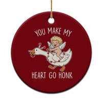 You Make My Heart Go Honk Ceramic Ornament Funny Valentine Goose - Wonder Print Shop