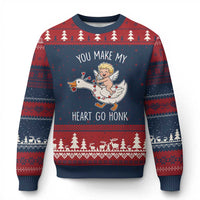 You Make My Heart Go Honk Ugly Christmas Sweater Funny Valentine Goose - Wonder Print Shop