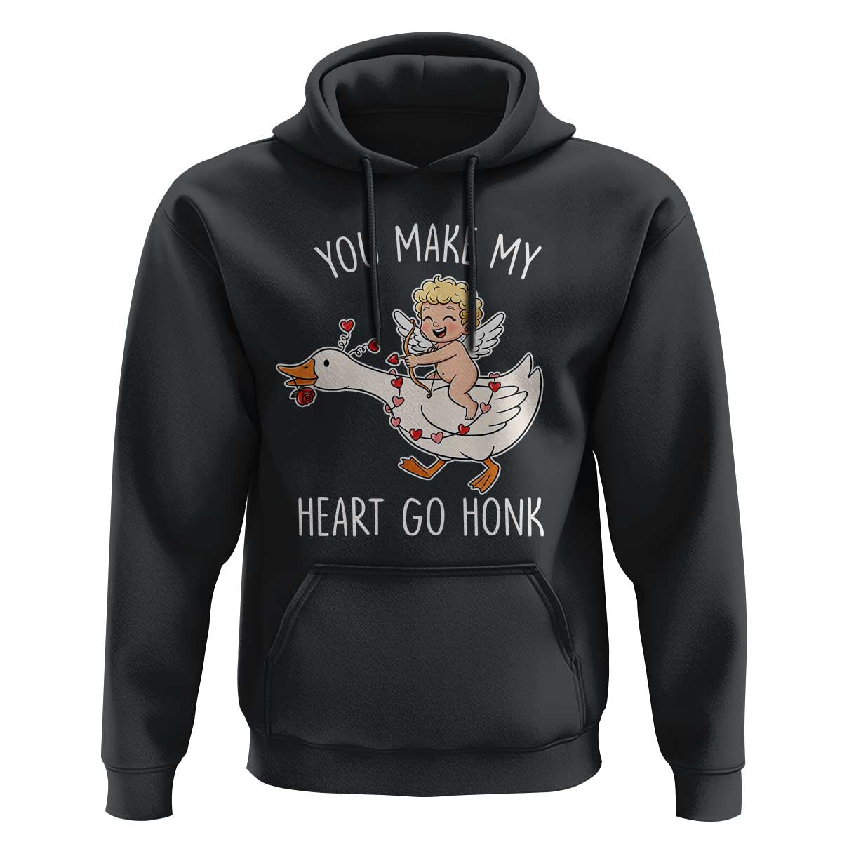 You Make My Heart Go Honk Hoodie Funny Valentine Goose - Wonder Print Shop