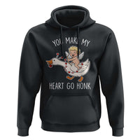 You Make My Heart Go Honk Hoodie Funny Valentine Goose - Wonder Print Shop