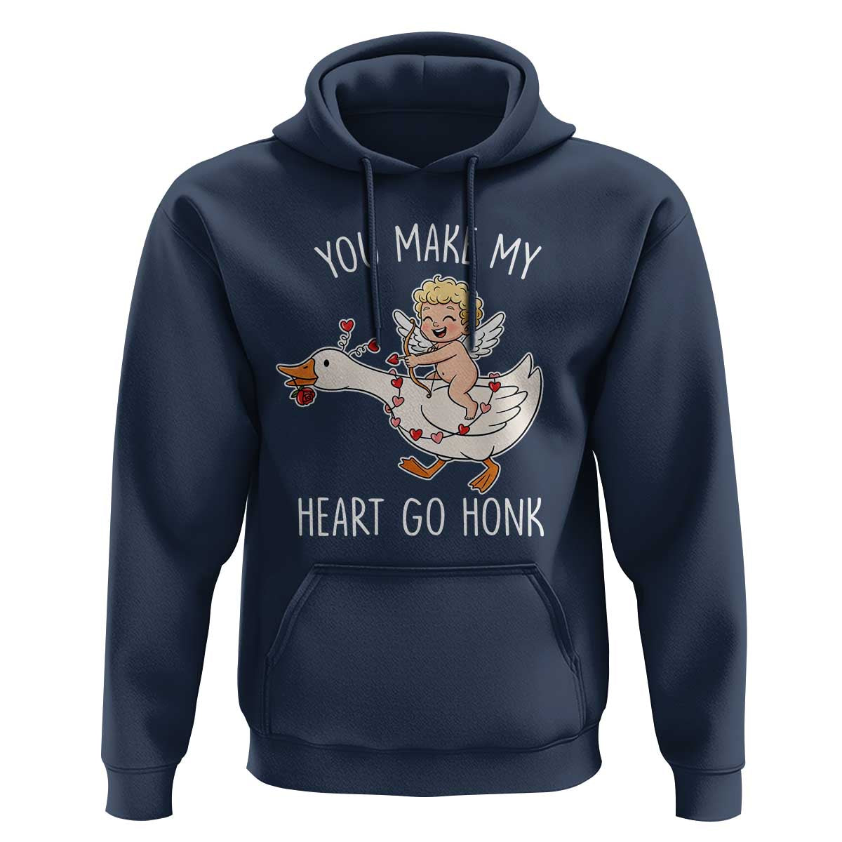 You Make My Heart Go Honk Hoodie Funny Valentine Goose - Wonder Print Shop