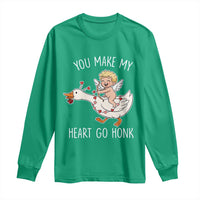 You Make My Heart Go Honk Long Sleeve Shirt Funny Valentine Goose - Wonder Print Shop