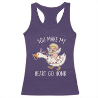 You Make My Heart Go Honk Racerback Tank Top Funny Valentine Goose - Wonder Print Shop
