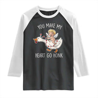 You Make My Heart Go Honk Raglan Shirt Funny Valentine Goose - Wonder Print Shop