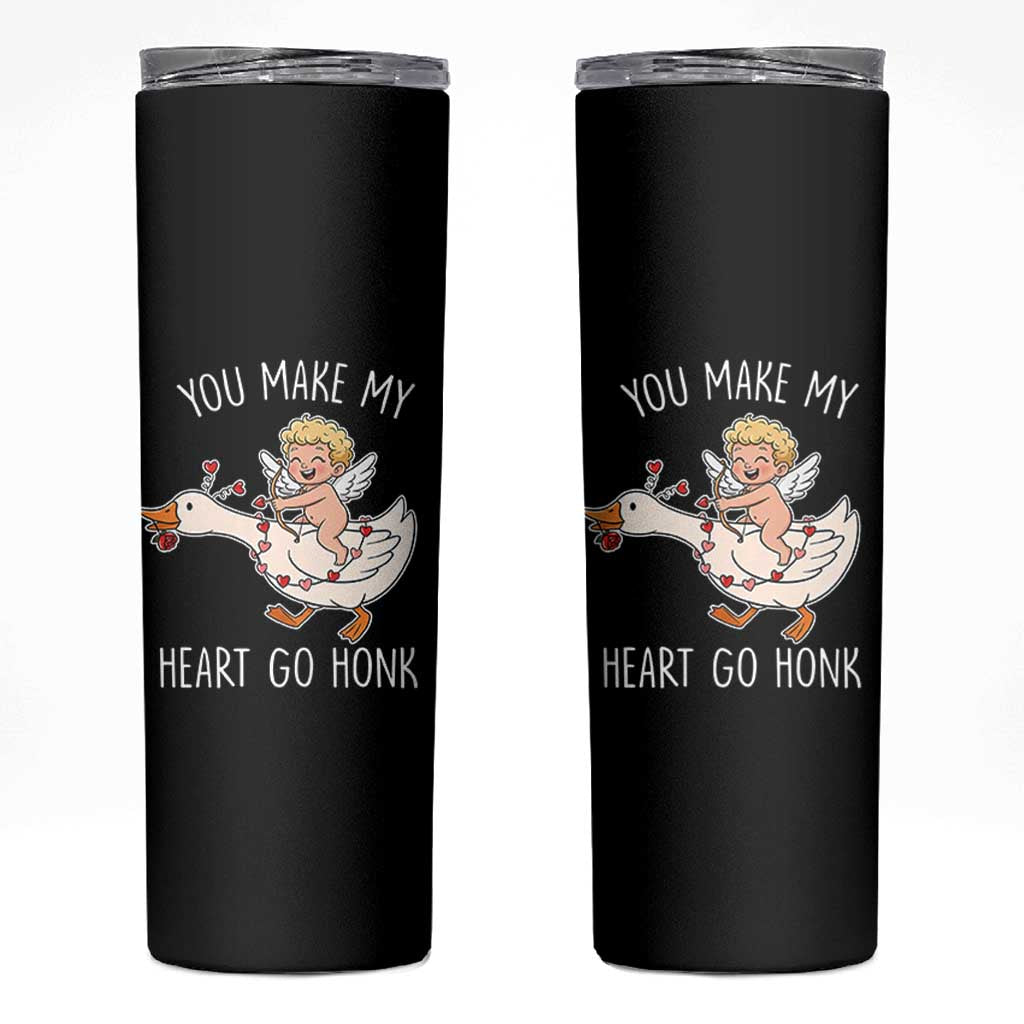 You Make My Heart Go Honk Skinny Tumbler Funny Valentine Goose - Wonder Print Shop