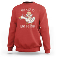 You Make My Heart Go Honk Sweatshirt Funny Valentine Goose - Wonder Print Shop