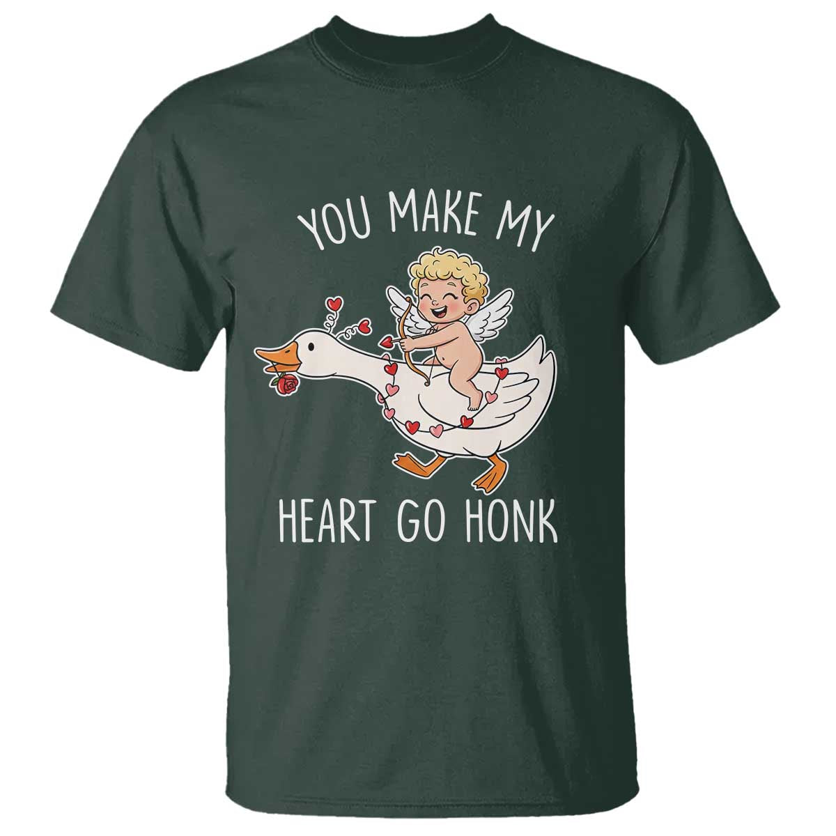 You Make My Heart Go Honk T Shirt Funny Valentine Goose - Wonder Print Shop