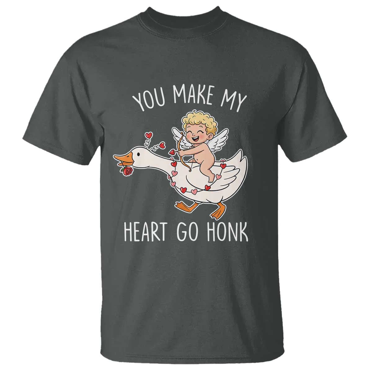 You Make My Heart Go Honk T Shirt Funny Valentine Goose - Wonder Print Shop